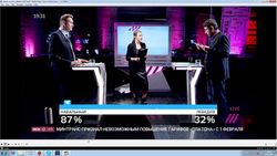 Скриншот дебатов Навального и Лебедева на телеканале Дождь, 2017